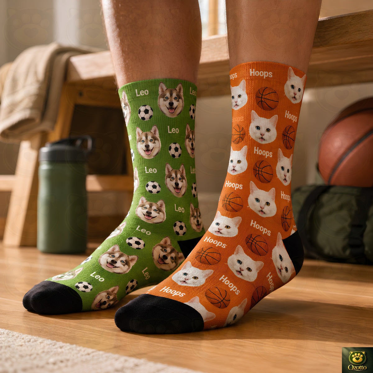 Custom Pet Face Socks From Photo, Personalized Dog Cat Portrait Socks, Unisex Calf Length Socks, Pet Mom Dad Gift Idea