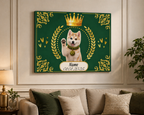 Personalized Puppy Crown Canvas — Custom Name & Date Wall Art