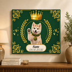 Personalized Puppy Crown Canvas — Custom Name & Date Wall Art