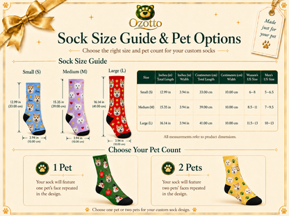 Custom Pet Face Socks From Photo, Personalized Dog Cat Portrait Socks, Unisex Calf Length Socks, Pet Mom Dad Gift Idea